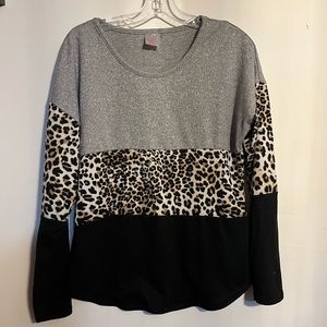 Grey/Black/leopard sweater